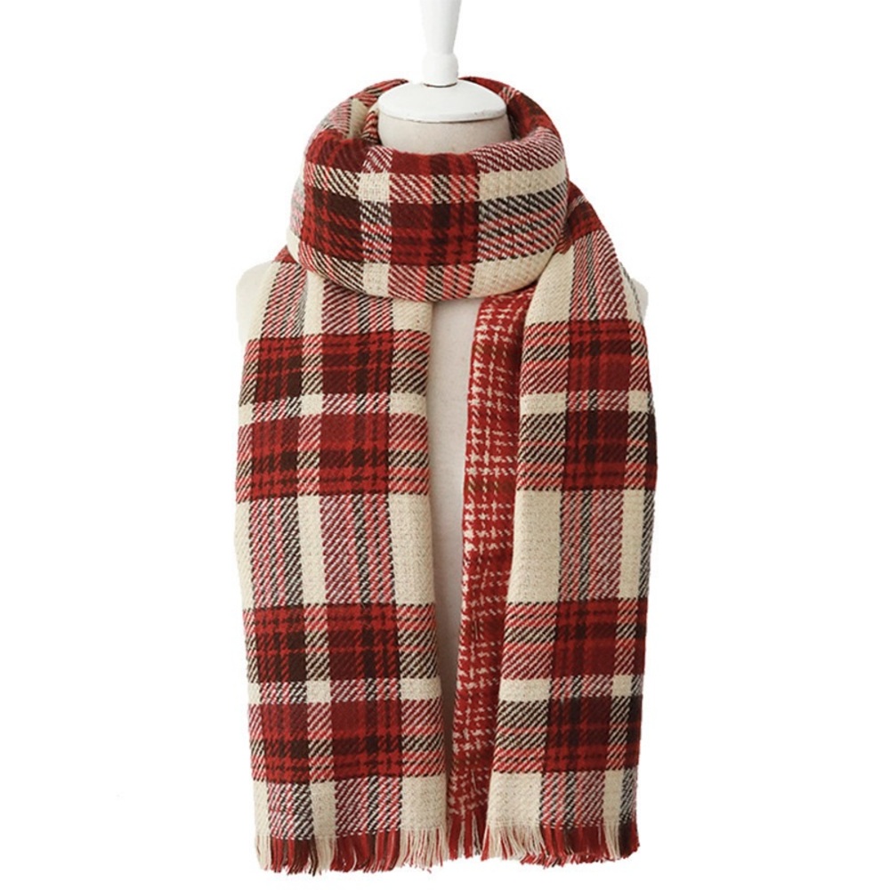✨Final Sale✨Oversized Red Scarf - English Style♥️ - Picture 3 of 4